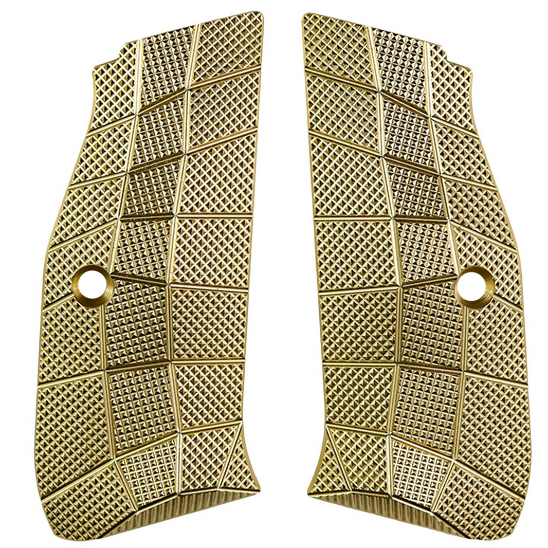 LOK Grips GridLOK Brass PalmSwell Long CZ - Mosiężne gripy do Shadow 2 długie