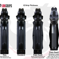 LOK Grips GridLOK Brass PalmSwell Short CZ - Mosiężne gripy do Shadow 2 / TS2 krótkie