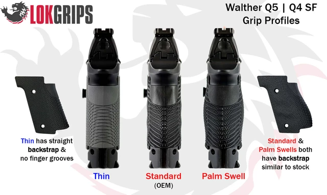 LOK Grips GridLOK Brass Standard Walther - Mosiężne gripy do Walther PDP SF